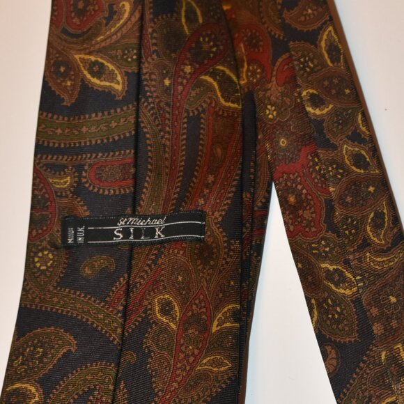 Vintage St Michael Paisley Silk Neck Tie mens - Picture 2 of 2